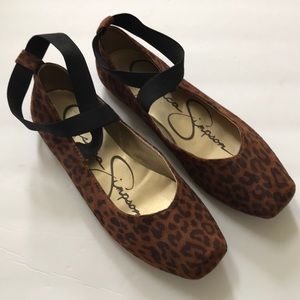 Jessica Simpson leopard print ballet shoes